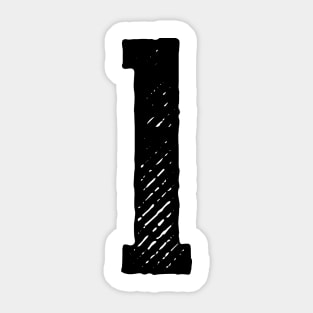 Rough Number 1 Sticker